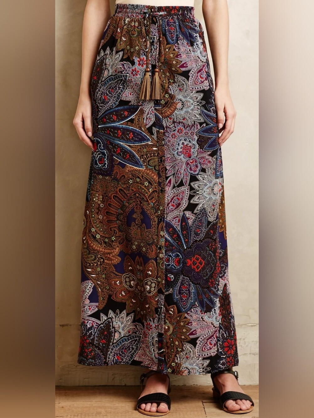 Anthropologie Vanessa Virginia Petaled Paisley Maxi Skirt, VGUC, Size M - Picture 1 of 9